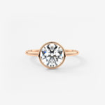 Round Bezel Lab Grown Diamond Engagement Ring