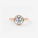 Round Bezel Lab Grown Diamond Engagement Ring