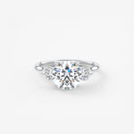Round Hidden Halo Pave Lab Grown Diamond Engagement Ring