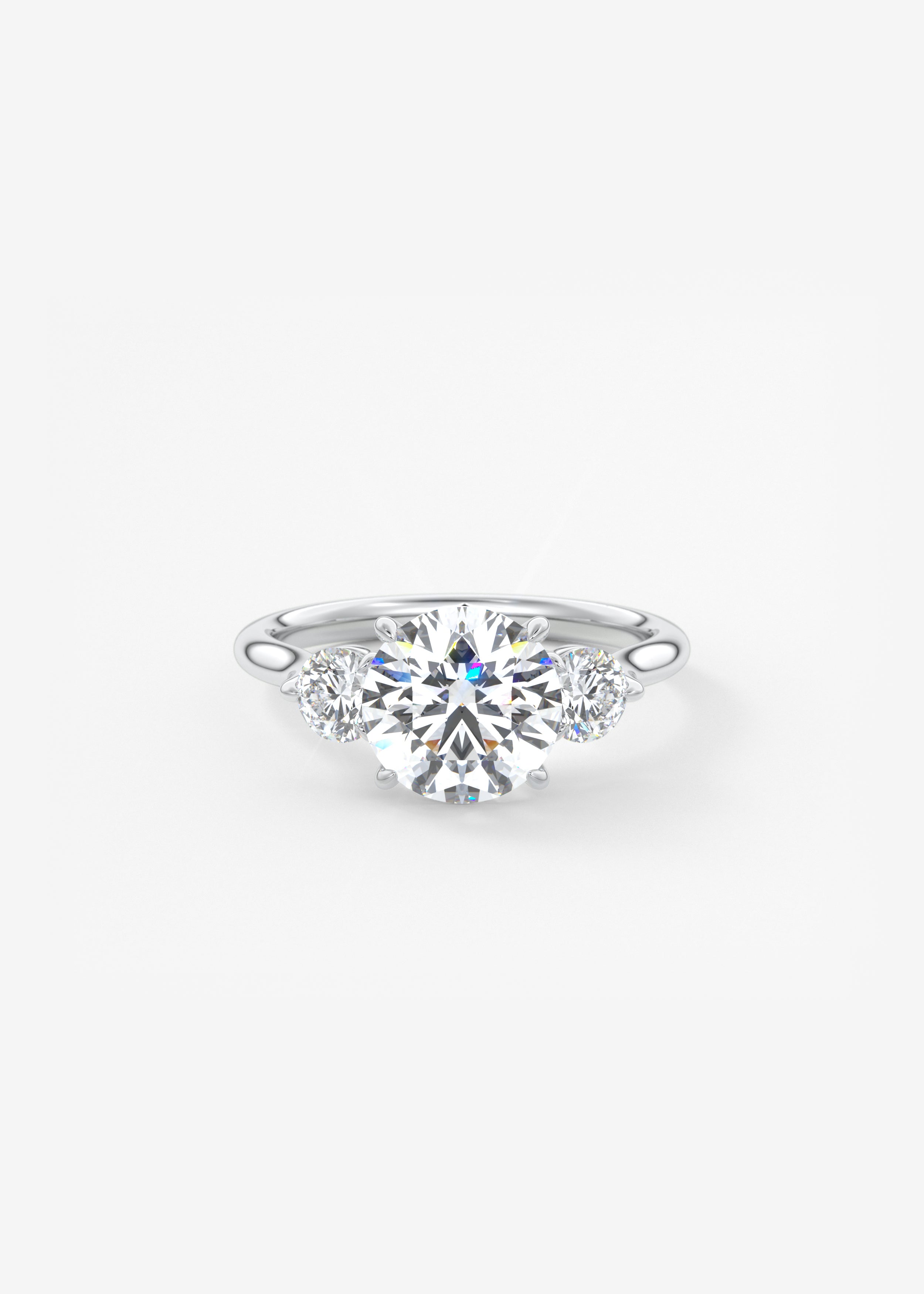 Round Hidden Halo Pave Lab Grown Diamond Engagement Ring