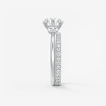 Round Hidden Halo Pave Lab Grown Diamond Engagement Ring