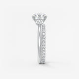 Round Hidden Halo Pave Lab Grown Diamond Engagement Ring
