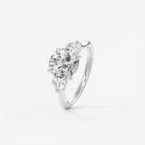 Round Hidden Halo Pave Lab Grown Diamond Engagement Ring