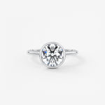 Round Bezel Lab Grown Diamond Engagement Ring