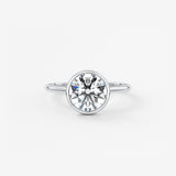 Round Bezel Lab Grown Diamond Engagement Ring