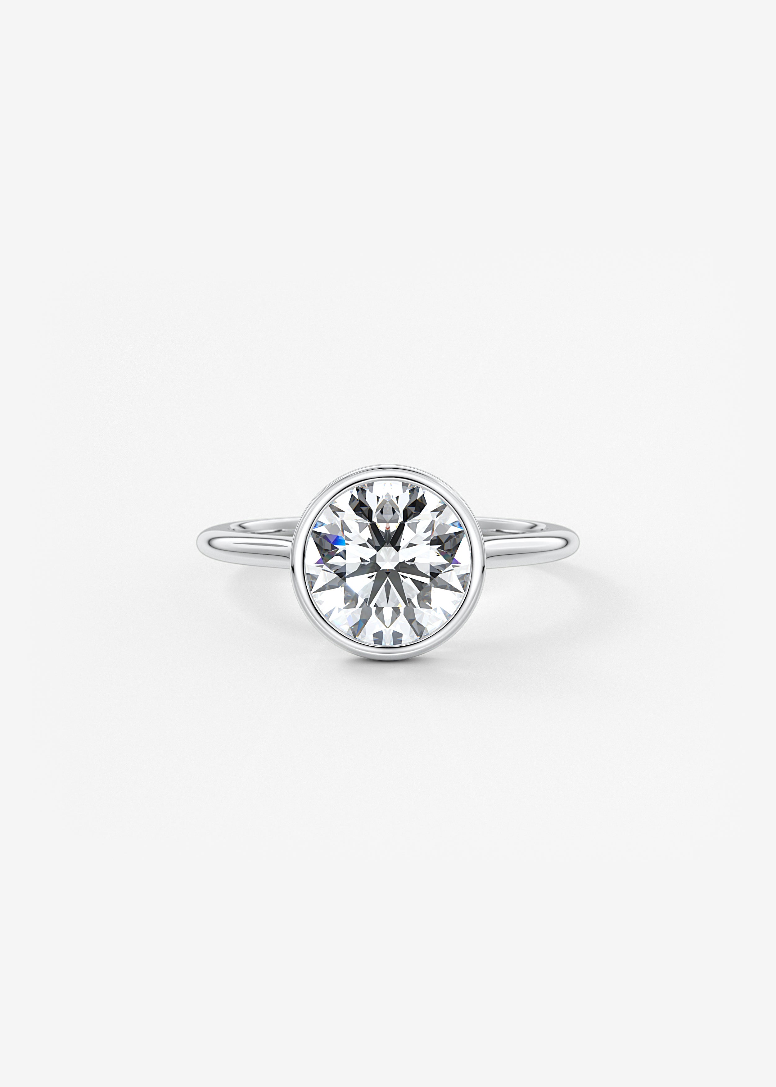 Round Bezel Lab Grown Diamond Engagement Ring