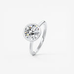 Round Bezel Lab Grown Diamond Engagement Ring