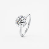 Round Bezel Lab Grown Diamond Engagement Ring