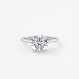 Round Hidden Halo Cathedral Lab Grown Diamond Engagement Ring