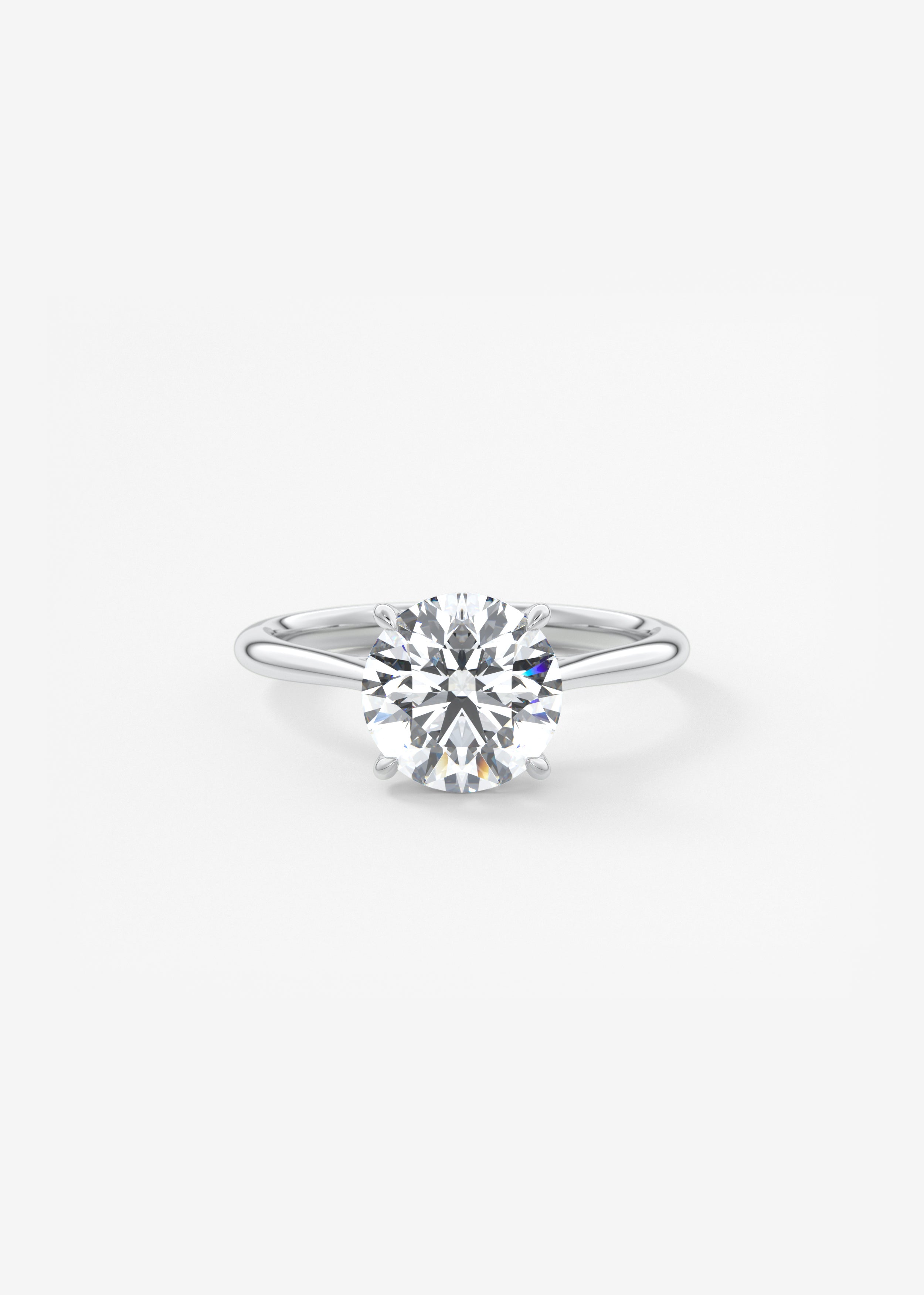 Round Hidden Halo Cathedral Lab Grown Diamond Engagement Ring