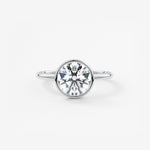 Round Bezel Lab Grown Diamond Engagement Ring