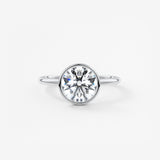 Round Bezel Lab Grown Diamond Engagement Ring