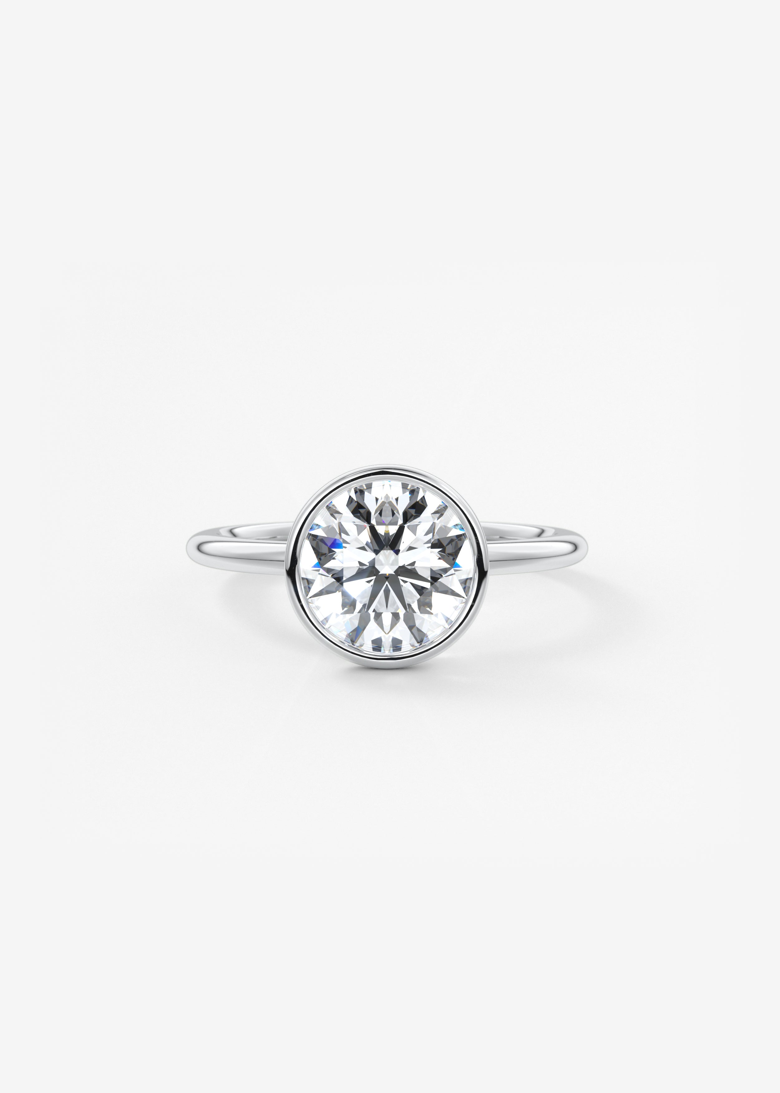 Round Bezel Lab Grown Diamond Engagement Ring