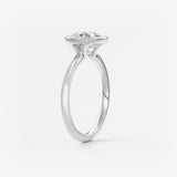 Round Bezel Lab Grown Diamond Engagement Ring