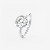 Round Bezel Lab Grown Diamond Engagement Ring