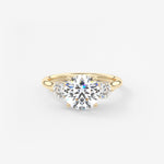 Round Hidden Halo Pave Lab Grown Diamond Engagement Ring