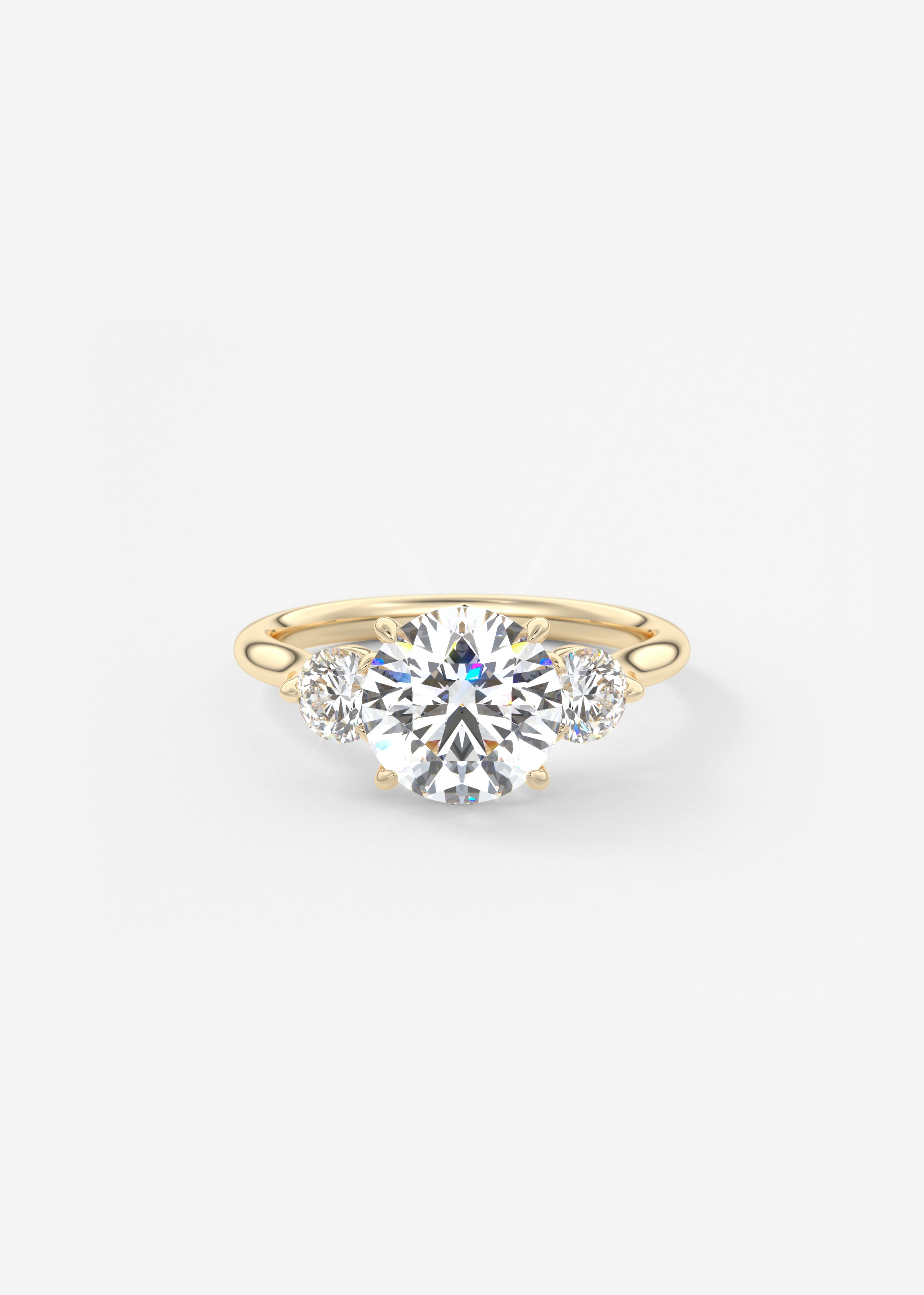 Round Hidden Halo Pave Lab Grown Diamond Engagement Ring