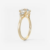 Round Hidden Halo Pave Lab Grown Diamond Engagement Ring
