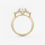 Round Hidden Halo Pave Lab Grown Diamond Engagement Ring
