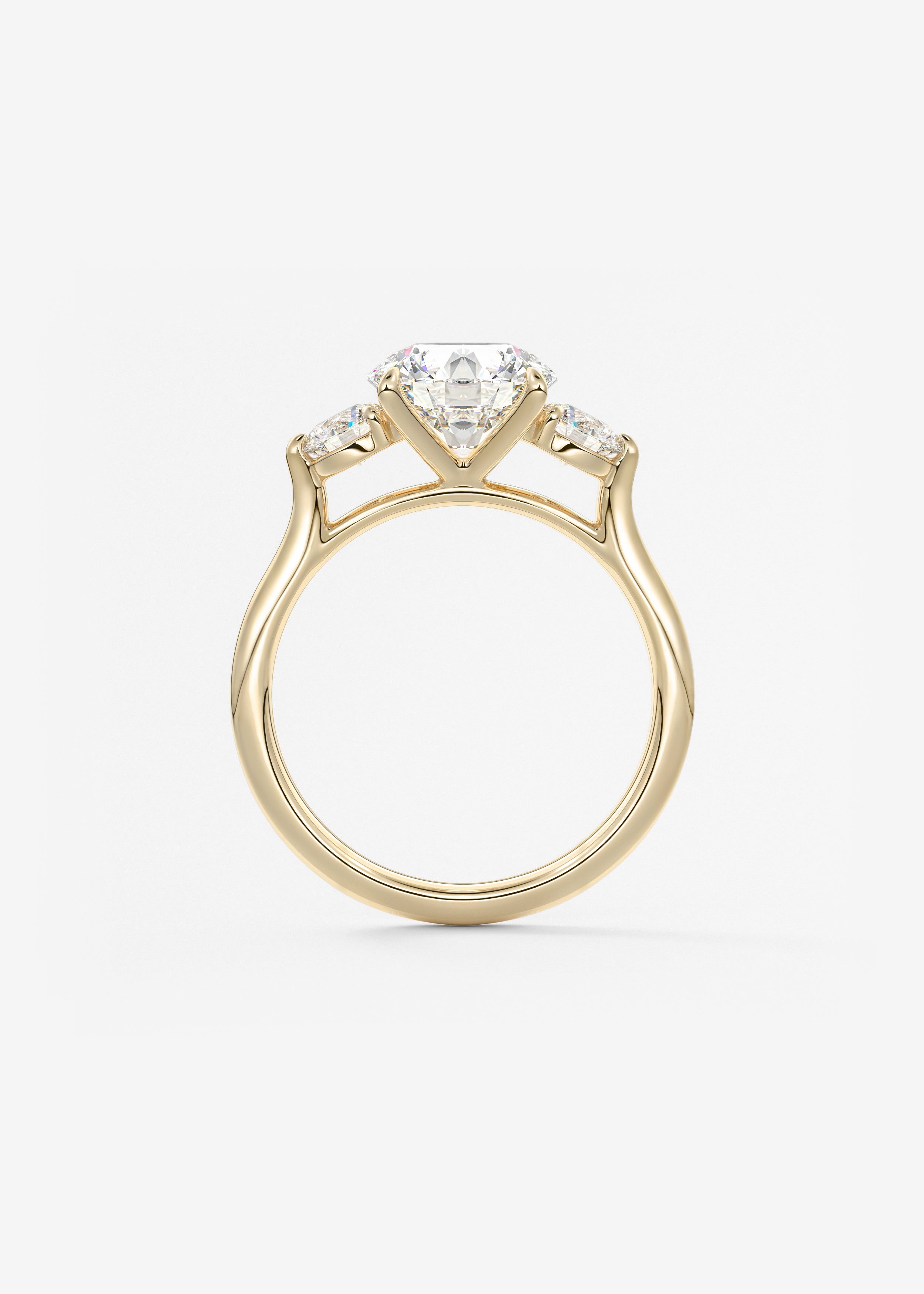 Round Hidden Halo Pave Lab Grown Diamond Engagement Ring