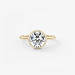 Round Bezel Lab Grown Diamond Engagement Ring