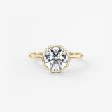 Round Bezel Lab Grown Diamond Engagement Ring