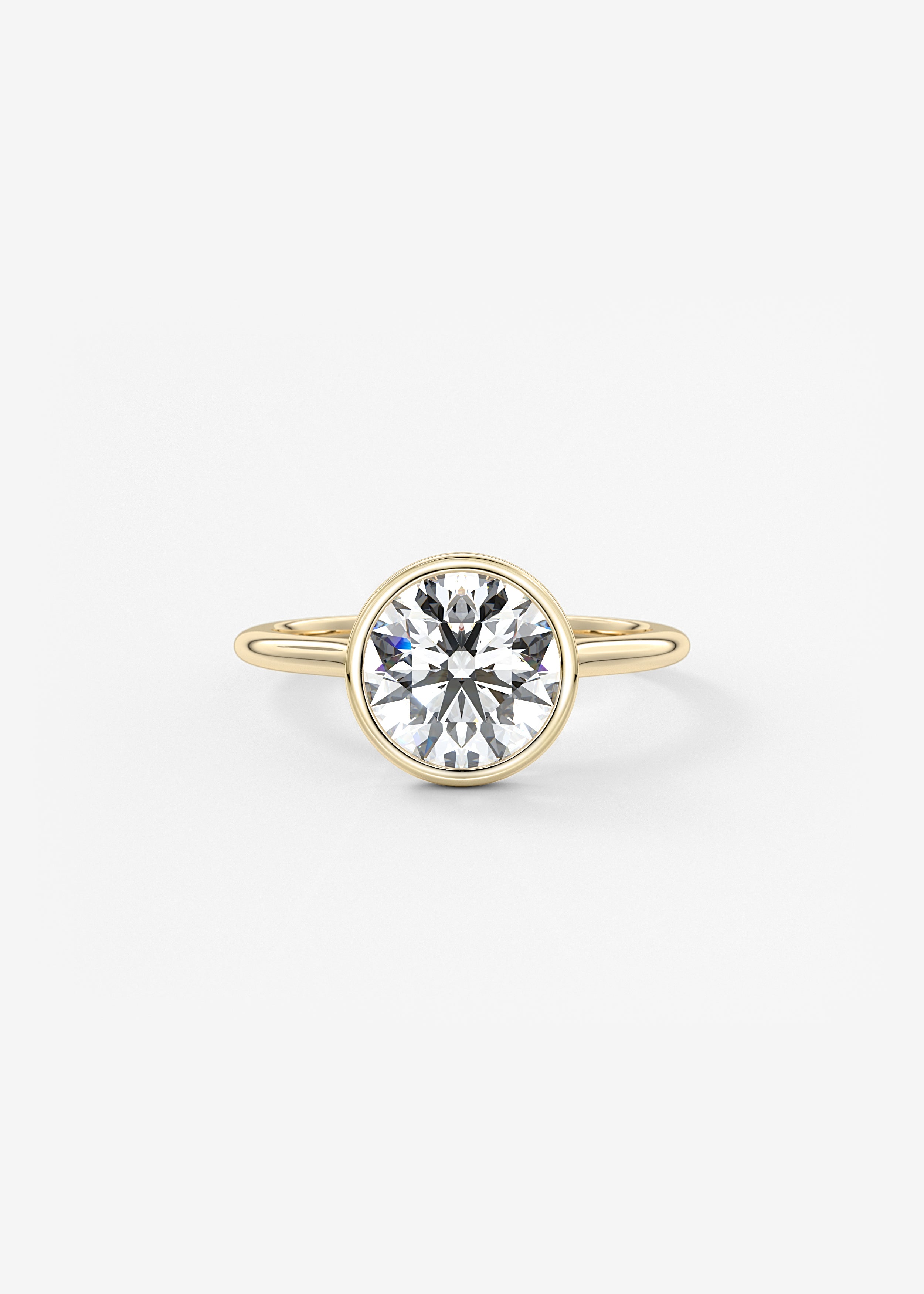 Round Bezel Lab Grown Diamond Engagement Ring
