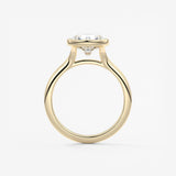 Round Bezel Lab Grown Diamond Engagement Ring