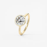 Round Bezel Lab Grown Diamond Engagement Ring