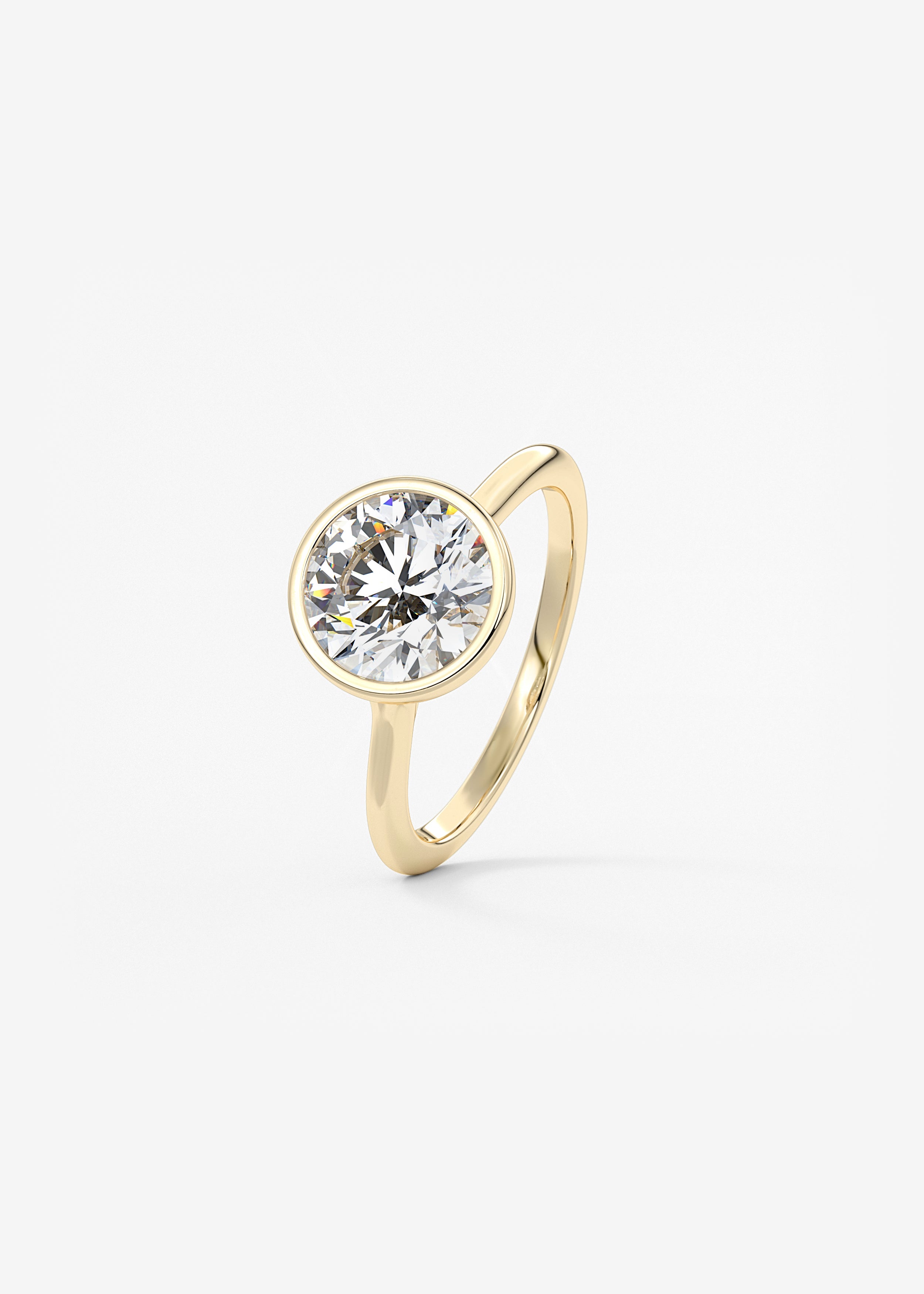 Round Bezel Lab Grown Diamond Engagement Ring