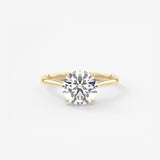 Round Hidden Halo Cathedral Lab Grown Diamond Engagement Ring