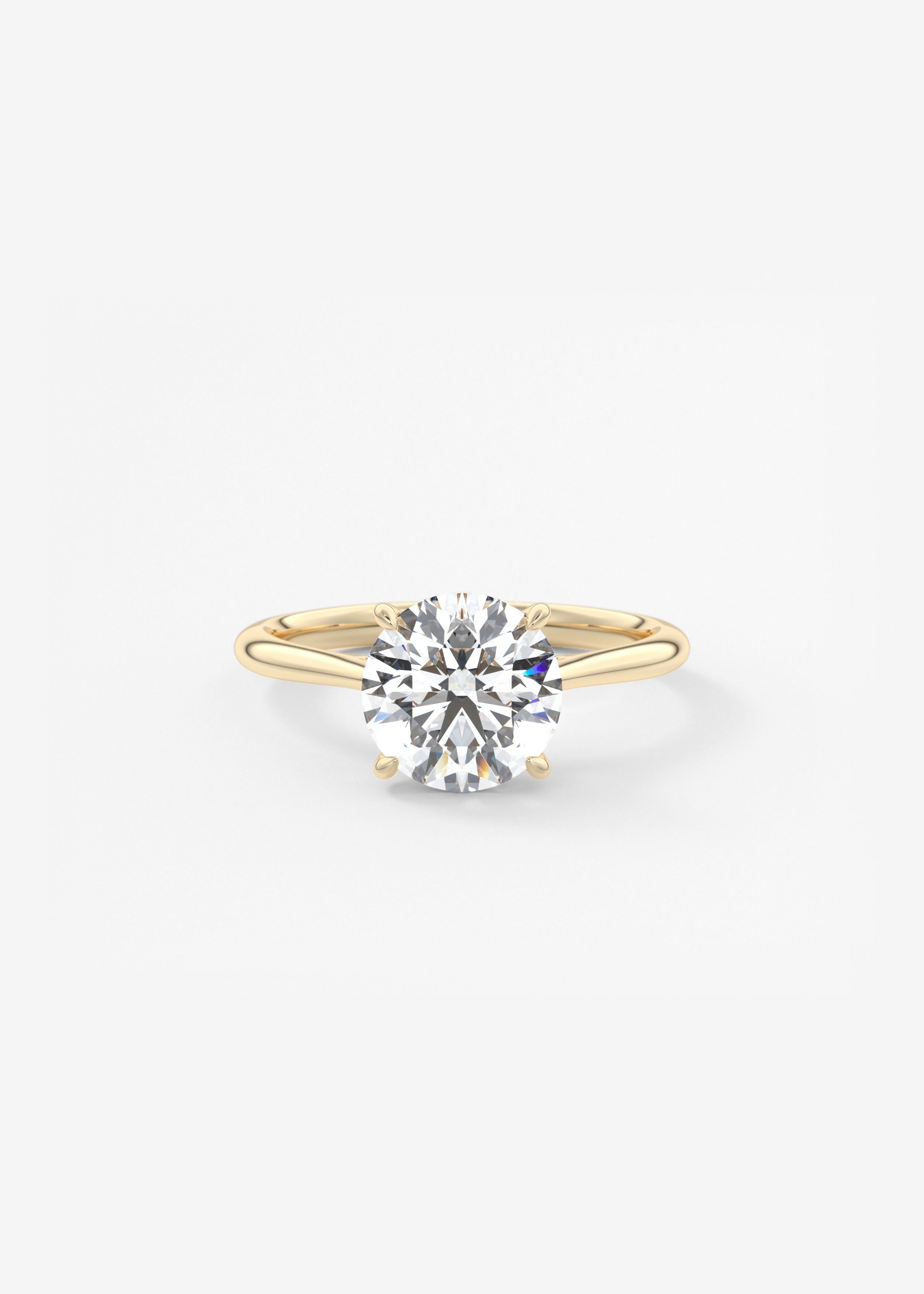 Round Hidden Halo Cathedral Lab Grown Diamond Engagement Ring