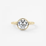 Round Bezel Lab Grown Diamond Engagement Ring