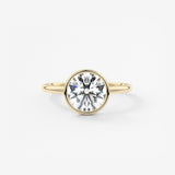Round Bezel Lab Grown Diamond Engagement Ring