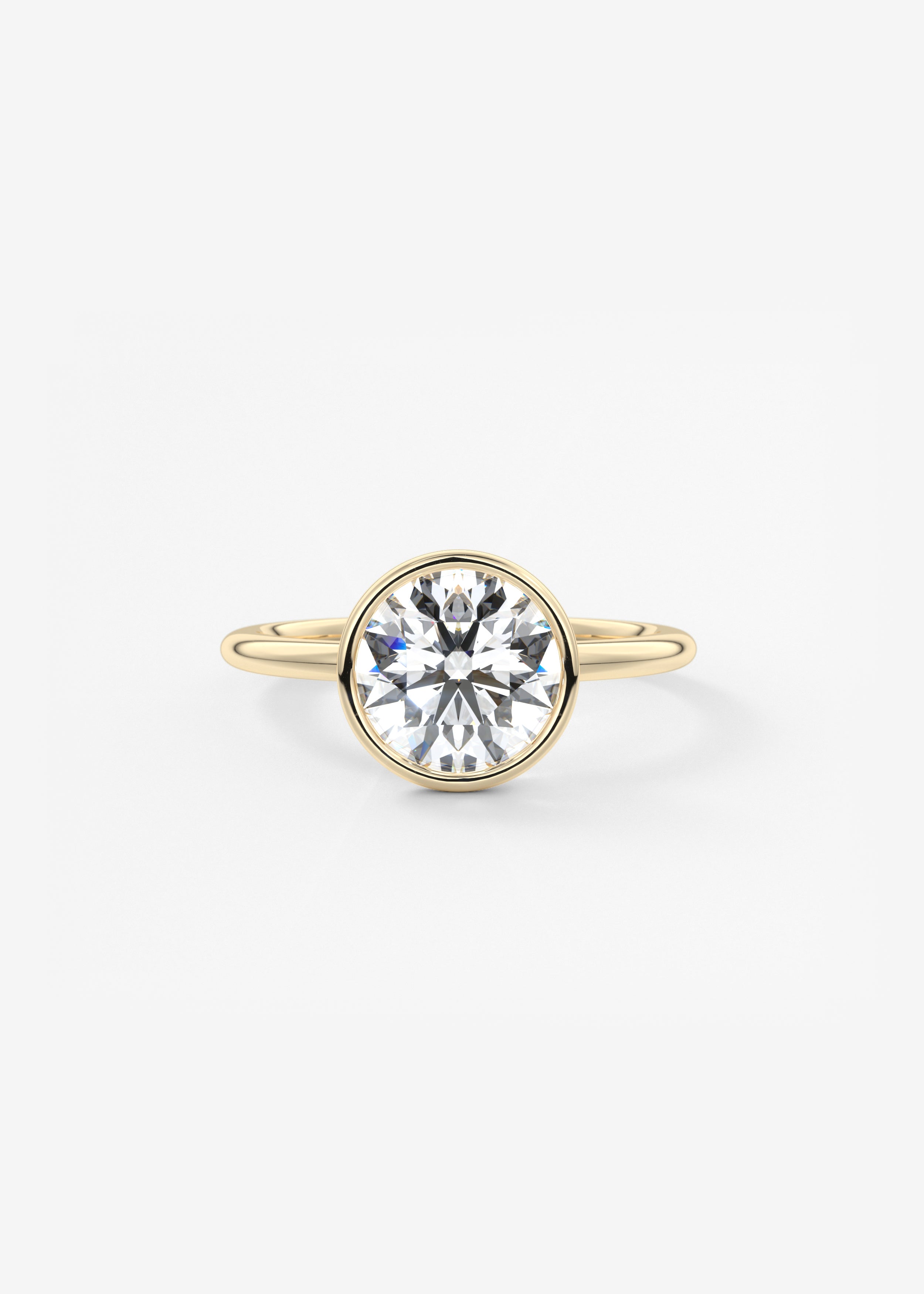 Round Bezel Lab Grown Diamond Engagement Ring