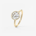 Round Bezel Lab Grown Diamond Engagement Ring