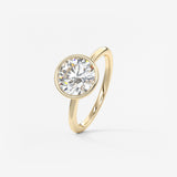 Round Bezel Lab Grown Diamond Engagement Ring