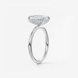 Emerald Hidden Halo Lab Grown Diamond Engagement Ring