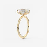 Emerald Hidden Halo Lab Grown Diamond Engagement Ring