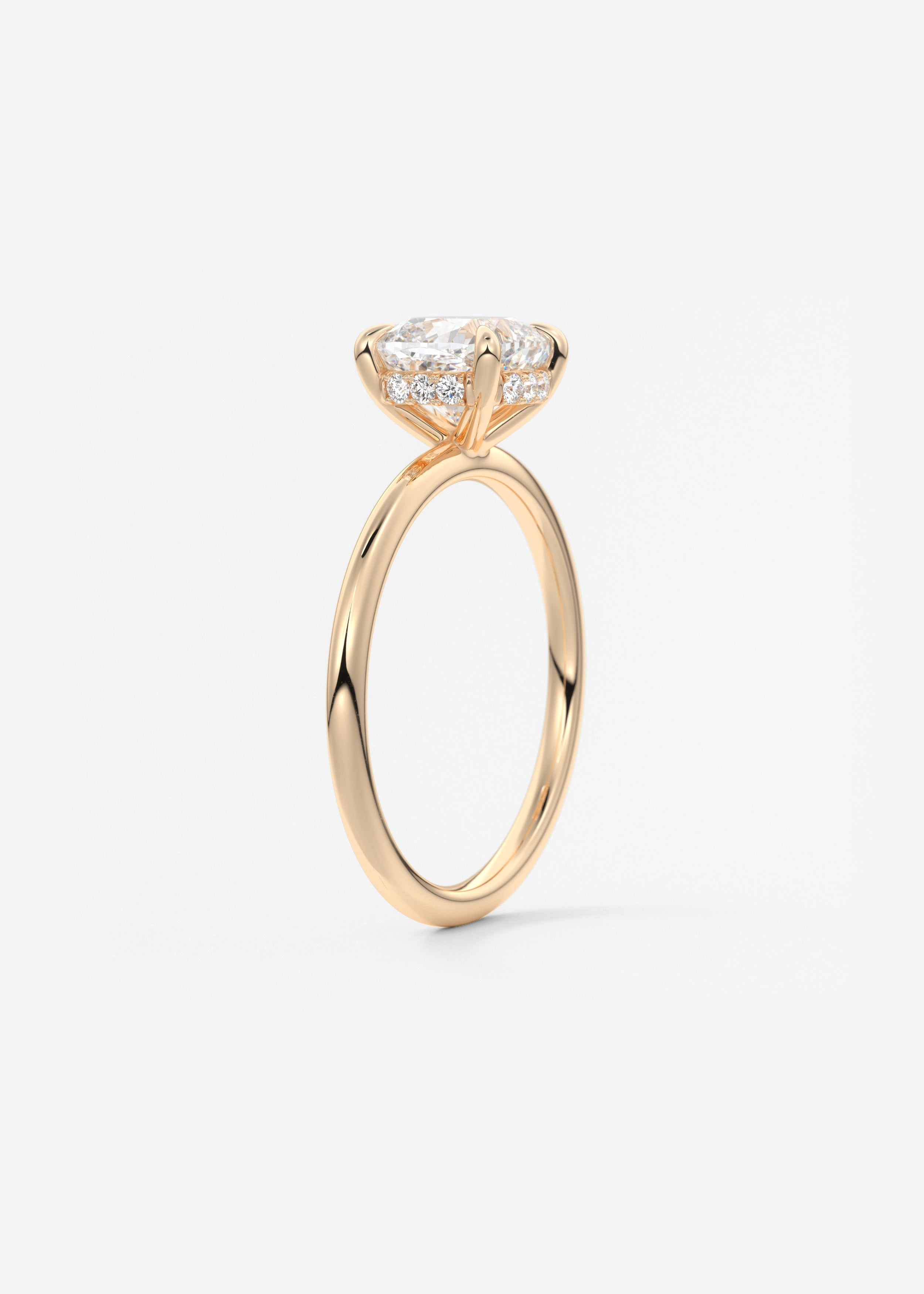 Cushion Hidden Halo Lab Grown Diamond Engagement Ring