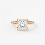 Princess Half Bezel Lab Grown Diamond Engagement Ring