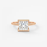 Princess Half Bezel Lab Grown Diamond Engagement Ring
