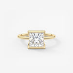 Princess Half Bezel Lab Grown Diamond Engagement Ring