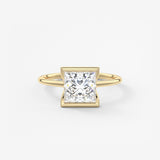 Princess Half Bezel Lab Grown Diamond Engagement Ring