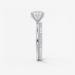 Cushion Hidden Halo Lab Grown Diamond Engagement Ring