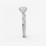 Cushion Hidden Halo Lab Grown Diamond Engagement Ring