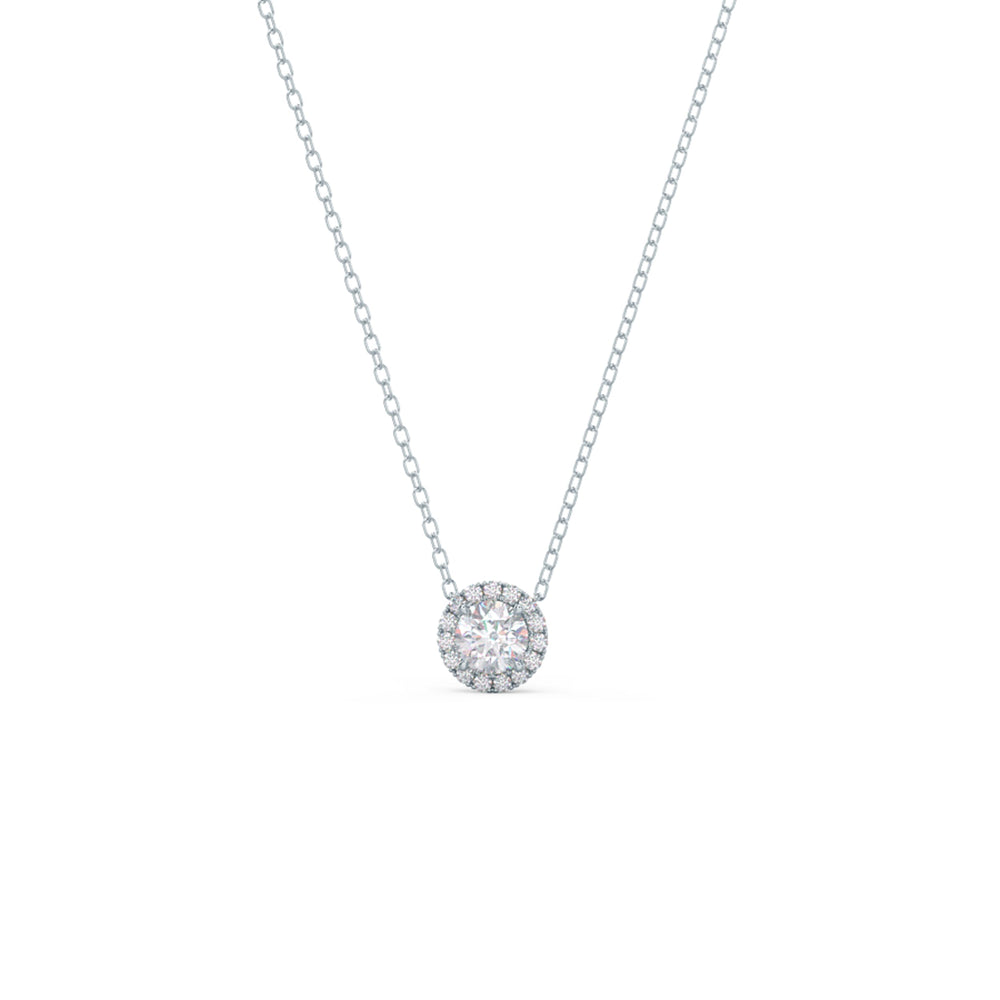 
                  
                    0.45 CT Round Cut Moissanite Necklace With Halo Style
                  
                