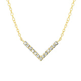 0.2 TCW Round Cut V Shaped Moissanite Necklace
