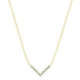 0.2 TCW Round Cut V Shaped Moissanite Necklace