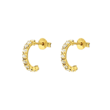 0.3 TCW Round Cut Moissanite Huggies Earrings